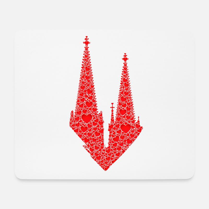 Kölner Dom Herzen Kölle Liebe Herz Karneval Köln - Mousepad (Querformat) - Weiß