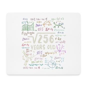 Racine de 256 = 16e anniversaire - cadeau - Tapis de souris (format paysage) - blanc - Devant