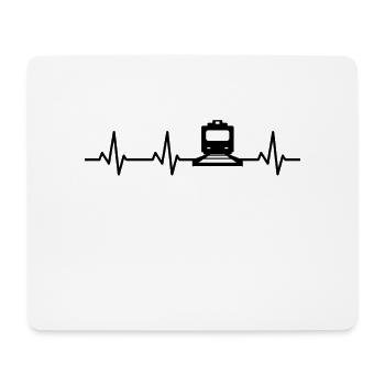 Eisenbahn Herzlinie - Mousepad (Querformat) - Weiß - Vorne