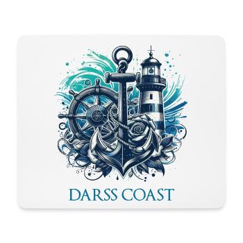 DarssCoast - Wellen Leuchtturm Anker blue Grafik - Mousepad (Querformat) - Weiß - Vorne