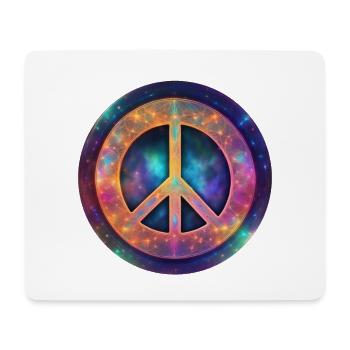 Kosmisches Friedenszeichen - Mousepad (Querformat) - Weiß - Vorne