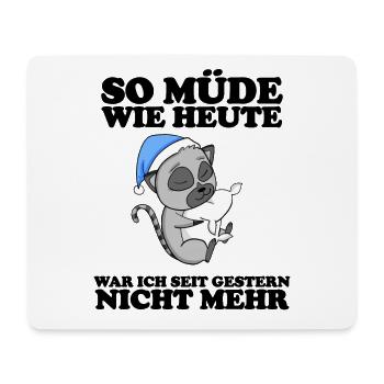 Ausschlafen Müde Spruch lustig Schlafen - Lemur - Mousepad (Querformat) - Weiß - Vorne