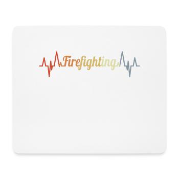 Feuerwehr Herzschlag - Mousepad (Querformat) - Weiß - Vorne
