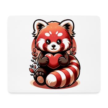 Red Panda Lovers – mignon panda roux avec cœur - Tapis de souris (format paysage) - blanc - Devant