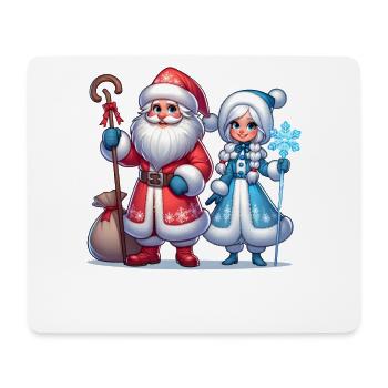Ded Moroz Snegurotschka russischer Weihnachtsmann - Mousepad (Querformat) - Weiß - Vorne