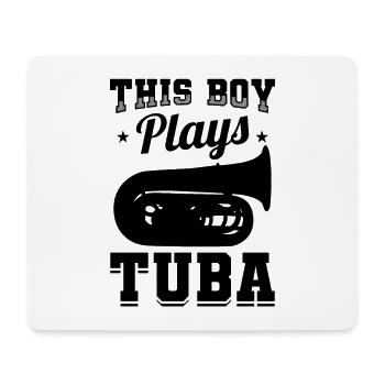 Little Tuba Player - Mouse Pad (horizontal) - white - Front