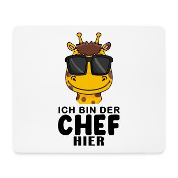 Chef Spruch Anführer Giraffe Motiv - Mousepad (Querformat) - Weiß - Vorne