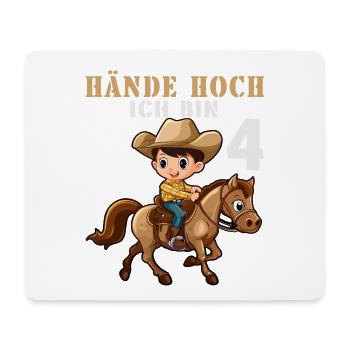 Sheriff Cowboy 4 Geburtstag 4 Jahre Kinder Spruch - Mousepad (Querformat) - Weiß - Vorne