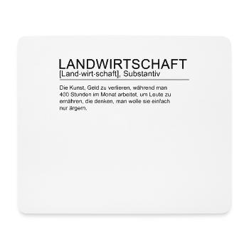 Definition Landwirtschaft Landwirt T-Shirt - Mousepad (Querformat) - Weiß - Vorne