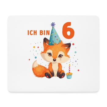 6.Geburtstag Fuchs Füchse Jungen Mädchen 6 Jahre - Mousepad (Querformat) - Weiß - Vorne
