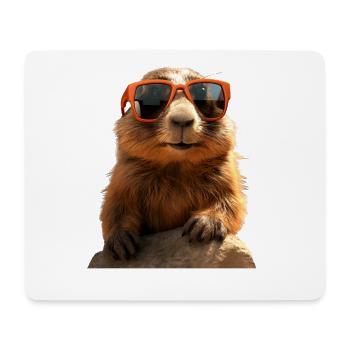 Marmot with sunglasses Rodent Ground Squirrel - Mouse Pad (horizontal) - white - Front