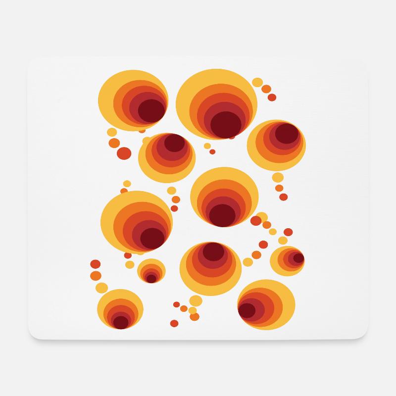 Vintage 50er 60er 70er Retro Kreis Muster Nostalgi - Mousepad (Querformat) - Weiß