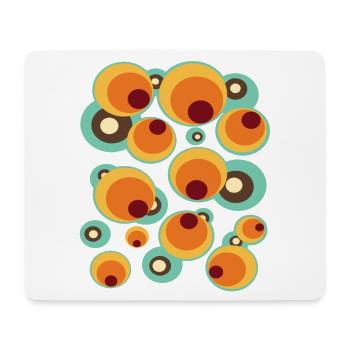 Vintage Mid Century Dot motif de cercle - Tapis de souris (format paysage) - blanc - Devant