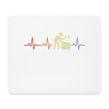 Boucher Stick Figure Heartbeat - Tapis de souris (format paysage) - blanc - Devant