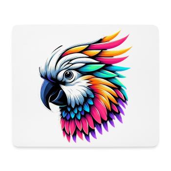 Kakadu-Papagei mit Kamm - Mousepad (Querformat) - Weiß - Vorne