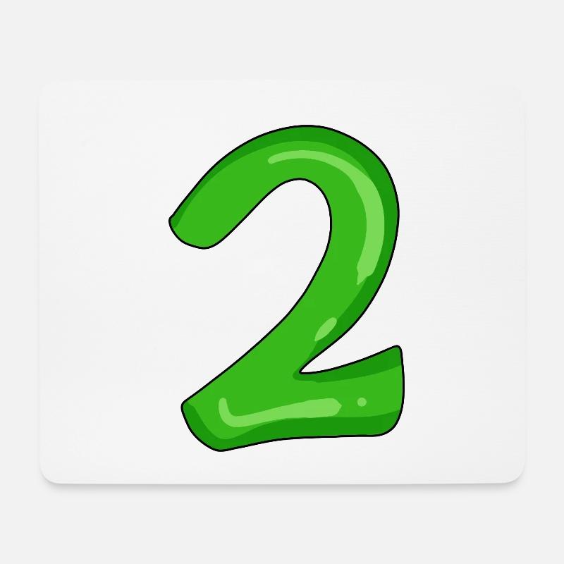 Deux - 2 - Numéro Numéro - Tapis de souris (format paysage) - blanc