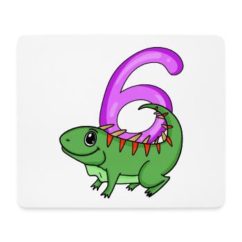 6. Geburtstag Motiv Iguana - sechs Jahre alt - Mousepad (Querformat) - Weiß - Vorne