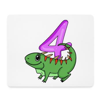 4. Geburtstag Motiv Iguana - vier Jahre alt - Mousepad (Querformat) - Weiß - Vorne