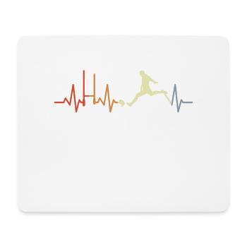 Rugbyspieler Herzlinie EKG - Mousepad (Querformat) - Weiß - Vorne