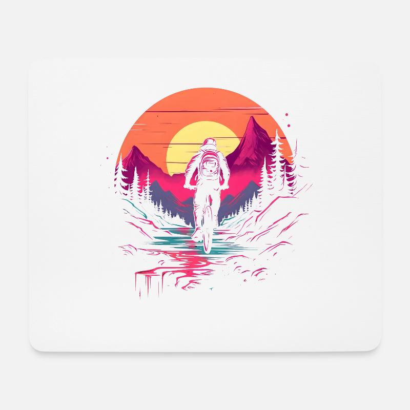 90er Mountainbike Liebhaber - Mousepad (Querformat) - Weiß