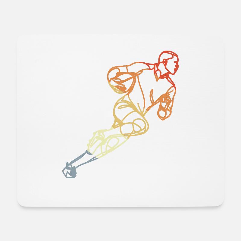 Vintage Rugby Skizze - Mousepad (Querformat) - Weiß