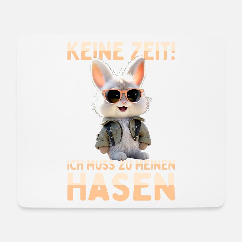 Hase Kaninchen Bunny Ich Muss Zu Meinen Hasen - Mousepad (Querformat) - Weiß