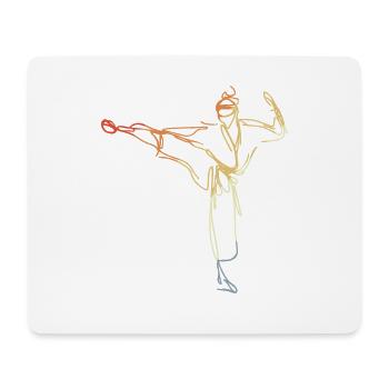 Vintage Karateka Zeichnung - Mousepad (Querformat) - Weiß - Vorne
