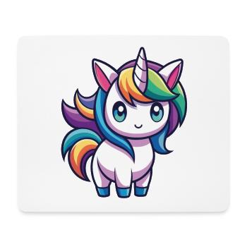 Licorne arc-en-ciel mignonne – Style Kawaii - Tapis de souris (format paysage) - blanc - Devant