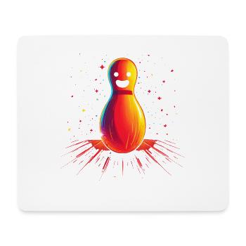 Cartoon Bowling Retrowave - Mousepad (Querformat) - Weiß - Vorne