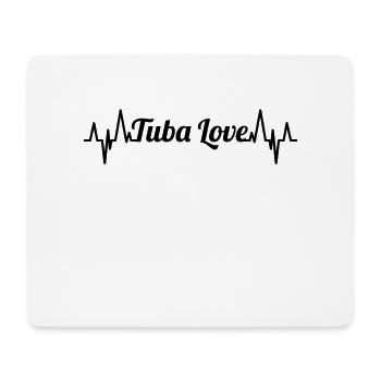 Tuba Liebe Pulsschlag - Mousepad (Querformat) - Weiß - Vorne