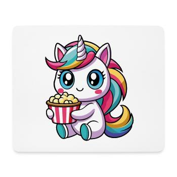 Popcorn Einhorn - Mousepad (Querformat) - Weiß - Vorne