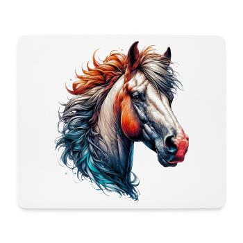 Cheval - Tapis de souris (format paysage) - blanc - Devant