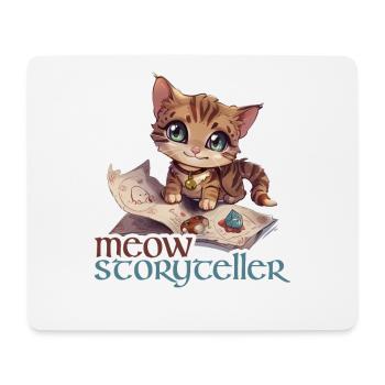 Meow Storyteller Cat Fantasy RPG Shirt - Mouse Pad (horizontal) - white - Front