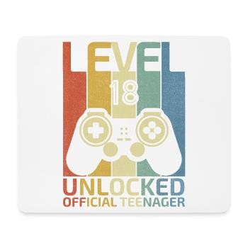 Level 18 Freigeschalteter offizieller Teenager - Mousepad (Querformat) - Weiß - Vorne