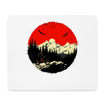 Mountainbiking Zeichnung Vintage - Mousepad (Querformat) - Weiß - Vorne