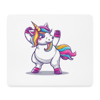 Pose de la Licorne Magique Arc-en-ciel - Tapis de souris (format paysage) - blanc - Devant