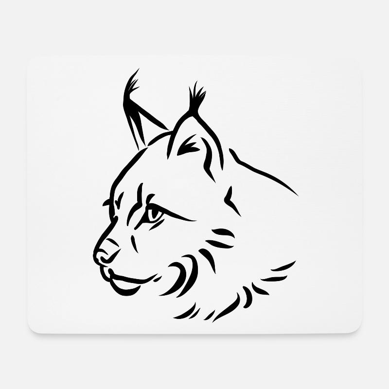 Luchs - Mousepad (Querformat) - Weiß