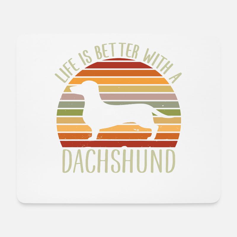 Mit einem Dackel ist das Leben besser - Lustiger Dackel - Mousepad (Querformat) - Weiß