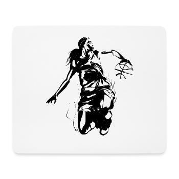 Basketballerin Grafik - Mousepad (Querformat) - Weiß - Vorne