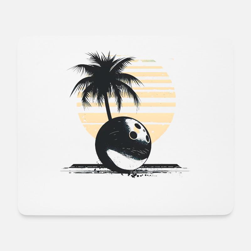 Bowling Skizze - Mousepad (Querformat) - Weiß