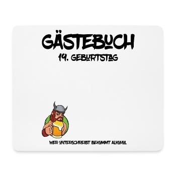 19. Geburtstag | Gästebuch Design - Mousepad (Querformat) - Weiß - Vorne