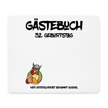 32. Geburtstag | Gästebuch Design - Mousepad (Querformat) - Weiß - Vorne