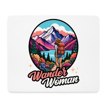 Wander Woman Wandern Wanderwoman Berge Natur Retro - Mousepad (Querformat) - Weiß - Vorne