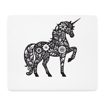 Fantaisie Licorne Chevaux Fans Licorne Amoureux - Tapis de souris (format paysage) - blanc - Devant