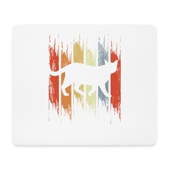 Chat au look vintage - Tapis de souris (format paysage) - blanc - Devant