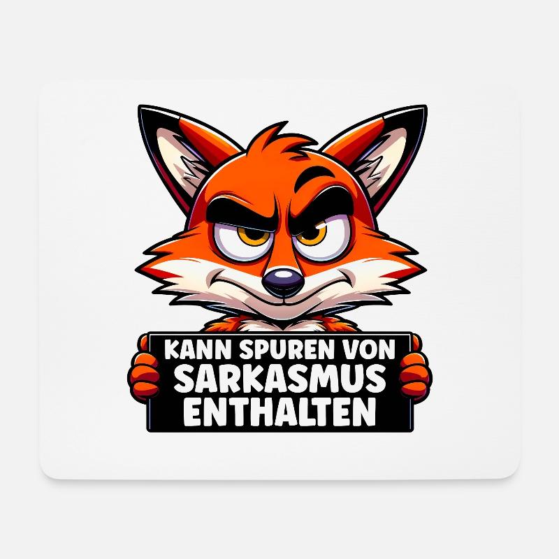 Kann Spuren von Sarkasmus enthalten – Spruch - Mousepad (Querformat) - Weiß