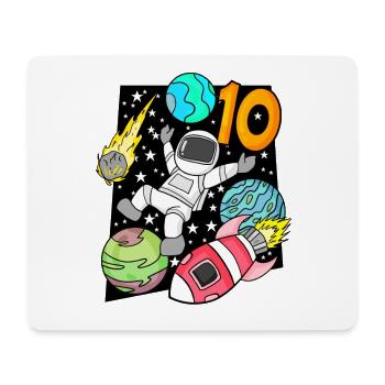 10 Geburtstag Junge Astronaut Rakete - zehn Jahre - Mousepad (Querformat) - Weiß - Vorne