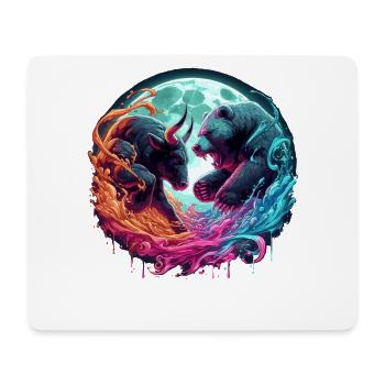 Bull vs Bear Stock Market Stocks - Mouse Pad (horizontal) - white - Front