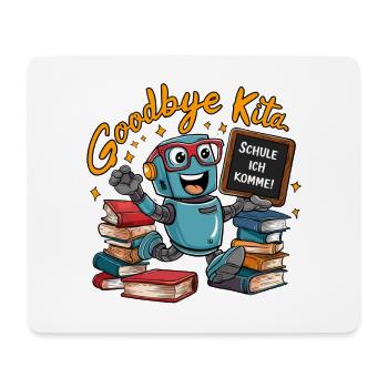 Einschulung Roboter erster Schultag - Mousepad (Querformat) - Weiß - Vorne