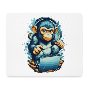 Clever Gaming Monkey - Mouse Pad (horizontal) - white - Front
